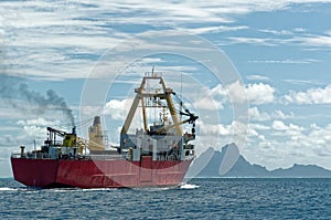 Cargo ship going to Bora Bora