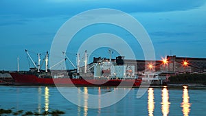 Cargo ship in the harbor