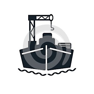 Cargo ship icon vector isolated on white background, Cargo ship sign