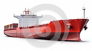 cargo ship isolated on white background. generative ai