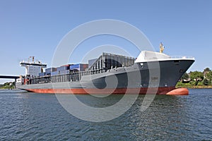 Cargo ship on Kiel Canal