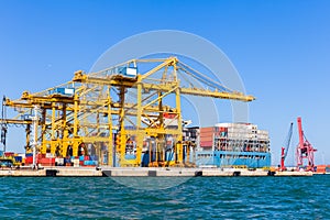 Cargo Ship Loading Containers