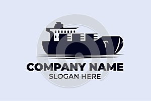 Cargo ship vector logo EPS 10