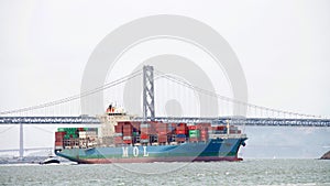 Cargo Ship MOL GUARDIAN entering the Port of Oakland