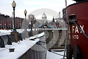 Cargo ship in Montreal harbour