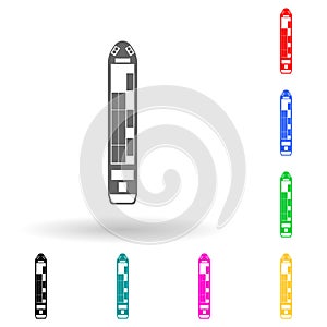 cargo Ship multi color style icon. Simple glyph, flat vector of transport view from above icons for ui and ux, website or mobile