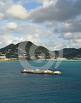 Cargo ship near Saint Maarten