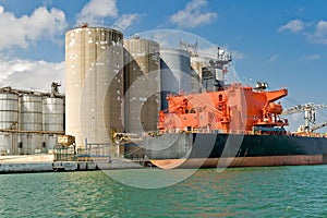 Cargo Ship in Port