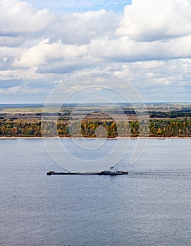 Cargo ship on the river.