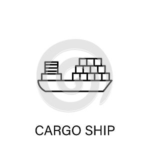 Cargo ship sea transport outline icon. Signs and symbols can be used for web, logo, mobile app, UI, UX