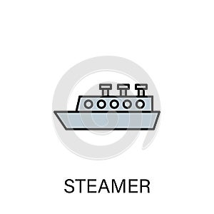 Cargo ship sea transport outline icon. Signs and symbols can be used for web, logo, mobile app, UI, UX