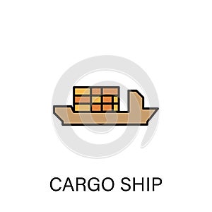 Cargo ship sea transport outline icon. Signs and symbols can be used for web, logo, mobile app, UI, UX