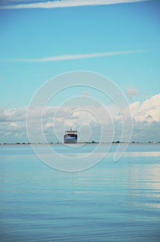 Cargo ship in Thermaic gulf photo