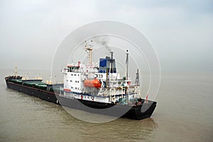 Cargo ship on Yangtze river, China