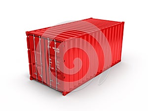 Cargo shipping container on white background 3d