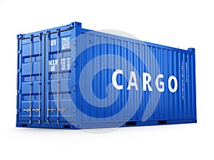 Cargo shipping container on white. Delivery.
