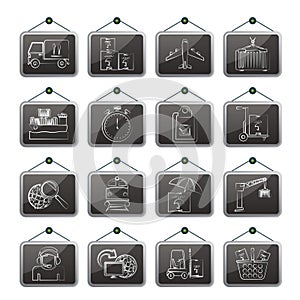 Cargo, shipping and logistic icons