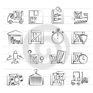 Cargo, shipping, Logistics and delivery icons