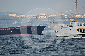 Cargo ships and passenger ships Bosphorus