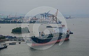 Cargo ships on the sea