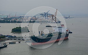 Cargo ships on the sea photo