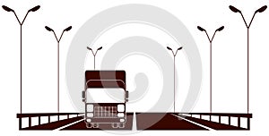 Cargo symbol with highway and lorry