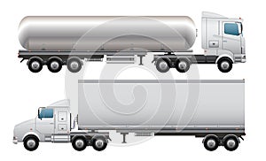 Cargo and tanker truck