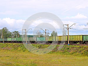 Cargo train from cars.