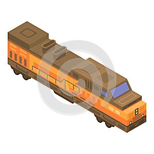Cargo train icon, isometric style