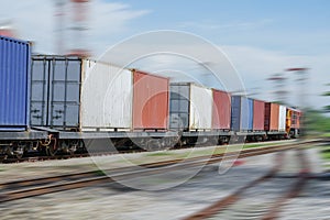 Cargo train platform transport the container