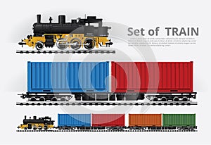 Cargo train on a rail road