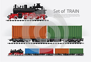 Cargo train on a rail road