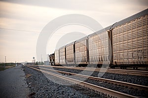 Cargo train traveling across USA