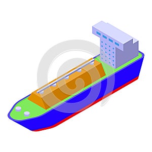 Cargo transport ship icon isometric vector. Gas carrier