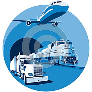 Cargo transportation blue photo