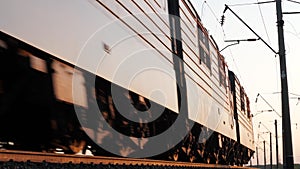 Cargo transportation, freight train carry goods containers, business logistics