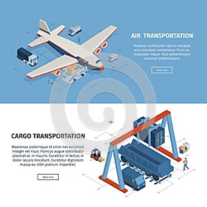 Cargo Transportation Horizontal Banners