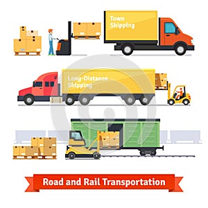 Cargo transportation by road and train