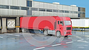 Cargo Transportation - Truck in the warehouse