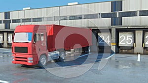 Cargo Transportation - Truck in the warehouse