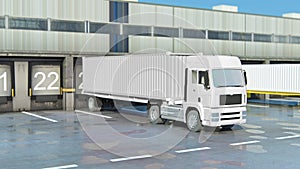 Cargo Transportation - Truck in the warehouse