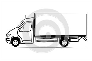 Cargo Truck abstract silhouette