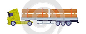 Cargo Truck as Freight Delivery Logistics Service Vector Illustration