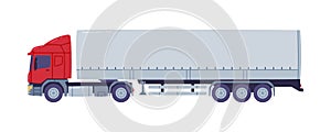 Cargo Truck as Freight Delivery Logistics Service Vector Illustration