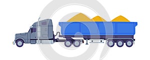 Cargo Truck as Freight Delivery Logistics Service Vector Illustration