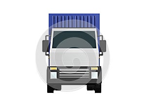 Cargo truck with container Truck with 10 wheels and blue container isolated on white backgrounds with clipping path illustration