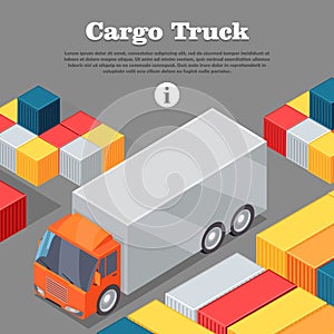 Cargo Truck and Intermodal Containers Web Banner.