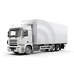 Cargo truck isolated on white background