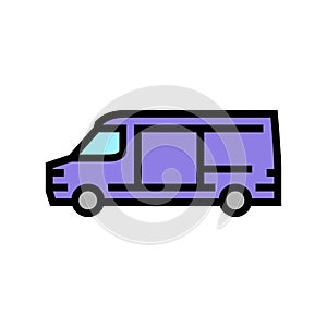 cargo van car color icon vector illustration