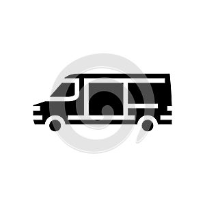 cargo van car glyph icon vector illustration
